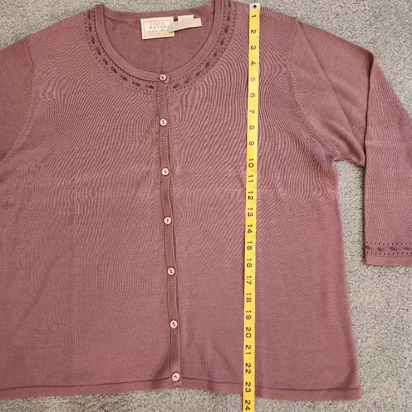 VTG Field Manor Silk Blend Cardigan Size L Color lavender 💜 - Picture 8 of 15